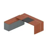 Стол с опорной тумбой, бюваром и кабель-каналом Art.Neo An-200.1L